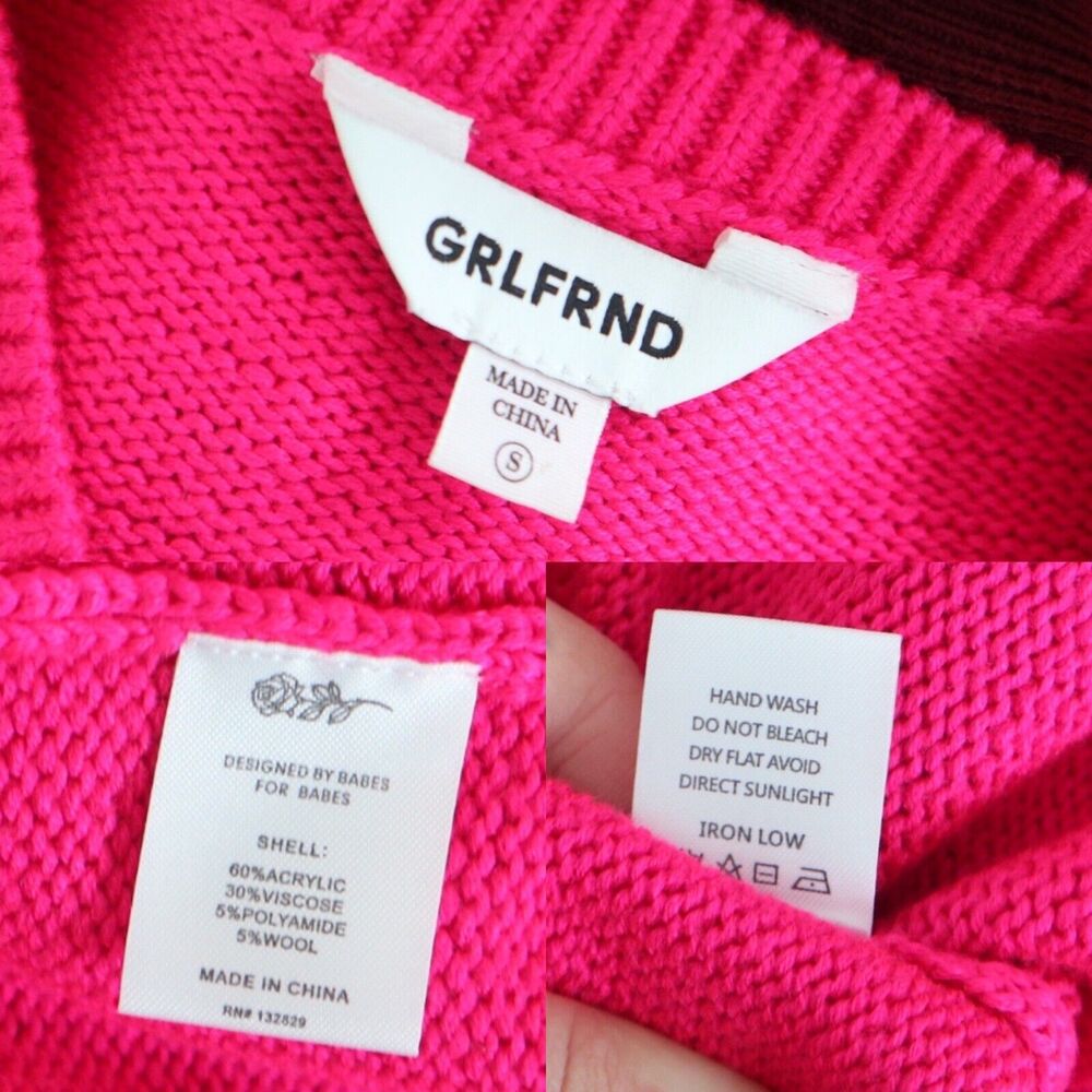 Grlfrnd Denim Size S Darren Oversize Tunic Sweater Pink No Belt - Picture 4 of 11